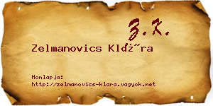 Zelmanovics Klára névjegykártya
